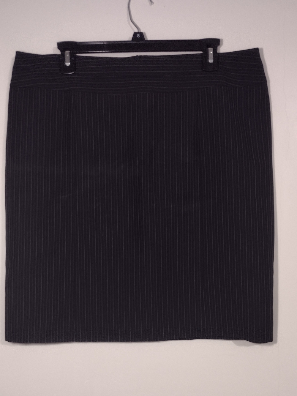 Classic Black Pinstripe Pencil Skirt Size 14